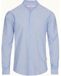 Orlebar Brown - Grandad Collar Classic Stripe Shirt - Lyst