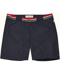 Orlebar Brown - Orlebar Luxury Tailored Swim Shorts With Striped Belt - Lyst