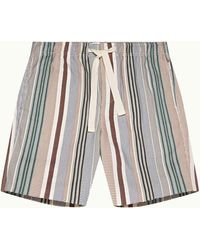 Orlebar Brown - Multi-Stitch Stripe Relaxed Fit Canvas Drawcord Shorts - Lyst