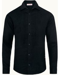 Orlebar Brown - Tailored Fit Linen Shirt With Pleated Bib - Lyst