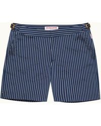 Orlebar Brown - Mid-Length Classic Textured Stripe Swim Shorts - Lyst