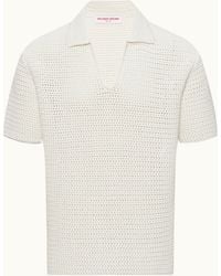 Orlebar Brown - Crochet Effect Organic Cotton Polo Shirt - Lyst