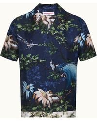 Orlebar Brown - Dark Printed Silk Shirt - Lyst
