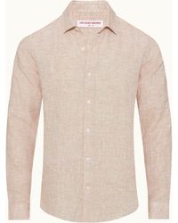 Orlebar Brown - Tailored Fit Classic Collar Long-Sleeve Lightweight Linen Shirt - Lyst