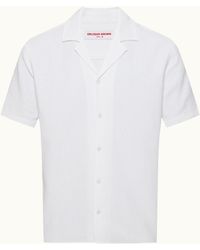 Orlebar Brown - Relaxed Fit Capri Collar Open Weave Italian Cotton Shirt - Lyst