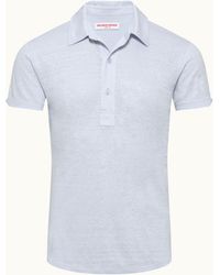 Orlebar Brown - Tailored Fit Linen Polo Shirt - Lyst
