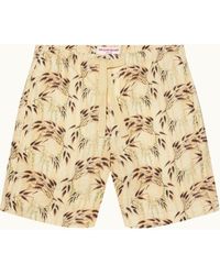 Orlebar Brown - Relaxed Fit Catkin Print Drawcord Linen Shorts - Lyst