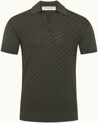 Orlebar Brown - Tailored Fit Silk And Cotton Blend Jacquard Polo Shirt - Lyst