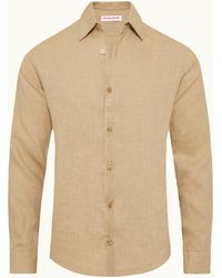 Orlebar Brown - Tailored Long Sleeve Linen Shirt - Lyst