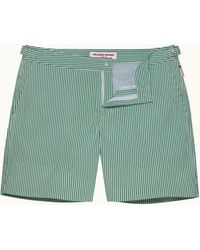 Orlebar Brown - Orlebar Fresh Lawn/ Stripe Seersucker Mid-Length Swim Shorts - Lyst