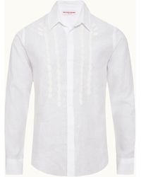 Orlebar Brown - Tailored Fit Linen Shirt With Leaf Applique - Lyst