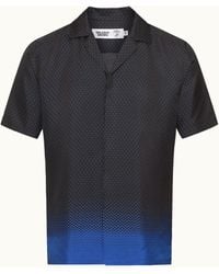 Orlebar Brown - Automobili Lamborghini Degrade Hexagon Print Relaxed Fit Capri Collar Certified Silk Shirt - Lyst