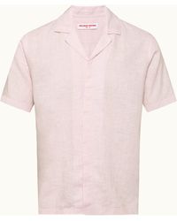 Orlebar Brown - Luxury Relaxed Fit Short Sleeve Shirtpink Shirt - Lyst