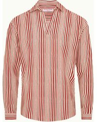 Orlebar Brown - Relaxed Fit Open Resort Placket Shore Stripe Linen Shirt - Lyst