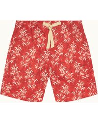 Orlebar Brown - Relaxed Fit Bamboo Print Drawcord Linen Shorts - Lyst