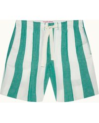 Orlebar Brown - Relaxed Fit Striped Drawcord Linen Shorts - Lyst