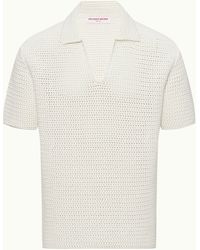 Orlebar Brown - Crochet Effect Organic Cotton Polo Shirt - Lyst