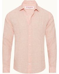 Orlebar Brown - Tailored Fit Classic Collar Long-Sleeve Lightweight Linen Shirt - Lyst