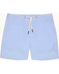 Orlebar Brown - Mid-Length Seersucker Stripe Drawcord Swim Shorts - Lyst