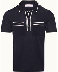 Orlebar Brown - Polo Shirt Silk-Cotton Statement Knit - Lyst
