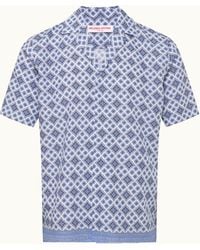 Orlebar Brown - Relaxed Fit Linen Capri Collar Paisley Season Print Shirt - Lyst