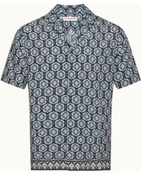 Orlebar Brown - Dark Luxury Printed Silk Shirt - Lyst