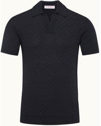 Orlebar Brown - Tailored Fit Silk And Cotton Blend Jacquard Polo Shirt - Lyst