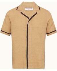 Orlebar Brown - Relaxed Fit Two-Tone Capri Collar Linen Shirt - Lyst