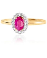 OROVIVO - Edelgard Damen Ring 585 (14 Karat) Rubin Rot 0,5 Ct Oval, Ring Mit Stein - Lyst