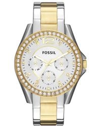 Fossil - Damenuhr Riley Es3204 Quarz, Uhr Mit Stein - Lyst