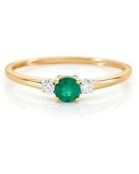 OROVIVO - Elisabeth Damen Ring 585 (14 Karat) Smaragd Grün 0,24 Ct, Ring Mit Stein - Lyst