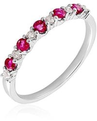 OROVIVO - Myla Damen Ring Weißgold 585 (14 Karat) Rubin Rot 0,4 Ct, Ring Mit Stein - Lyst