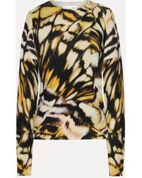 Oscar de la Renta - Abstract Butterfly Printed Pullover - Lyst