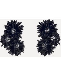 Oscar de la Renta - Pompom Flower Clip-On Earrings - Lyst