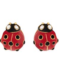 Oscar de la Renta - Enamel Ladybug Earrings - Lyst