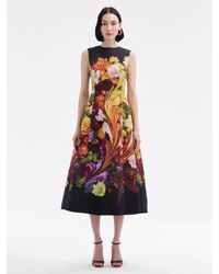 Oscar de la Renta - Rainbow Flower Marble Dress - Lyst