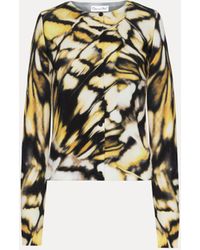 Oscar de la Renta - Abstract Butterfly Printed Cardigan - Lyst