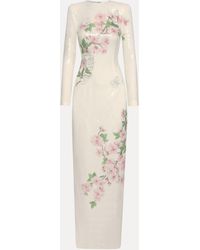 Oscar de la Renta - Sequin Jersey Cherry Blossom Gown - Lyst