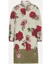 Oscar de la Renta - Peony Unraveled Jacquard Coat - Lyst