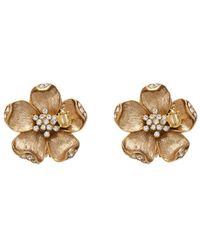 Oscar de la Renta - Ladybug Flower Clip-on Earrings - Lyst