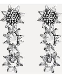 Oscar de la Renta - Beaded Pompom Drop Clip-On Earrings - Lyst