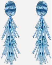Oscar de la Renta - Beaded Fringe Tassel Clip-On Earrings - Lyst