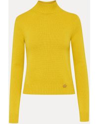 Oscar de la Renta - O Flower Mock Neck Cashmere Pullover - Lyst