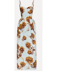 Oscar de la Renta - Peony Silk Faille Gown - Lyst