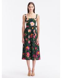 Oscar de la Renta - Camellia Cotton Poplin Tank Dress - Lyst