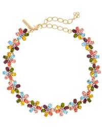 Oscar de la Renta - Multi Floral Crystal Necklace - Lyst