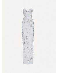 Oscar de la Renta - Crystal Cluster Embroidered Strapless Gown - Lyst