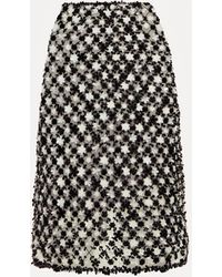 Oscar de la Renta - Sequin Floret Embroidered Skirt - Lyst