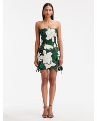 Oscar de la Renta - Cutout Gardenia Faille Embroidered Dress - Lyst