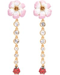 Oscar de la Renta - Ladybug Flower Strand Earrings - Lyst